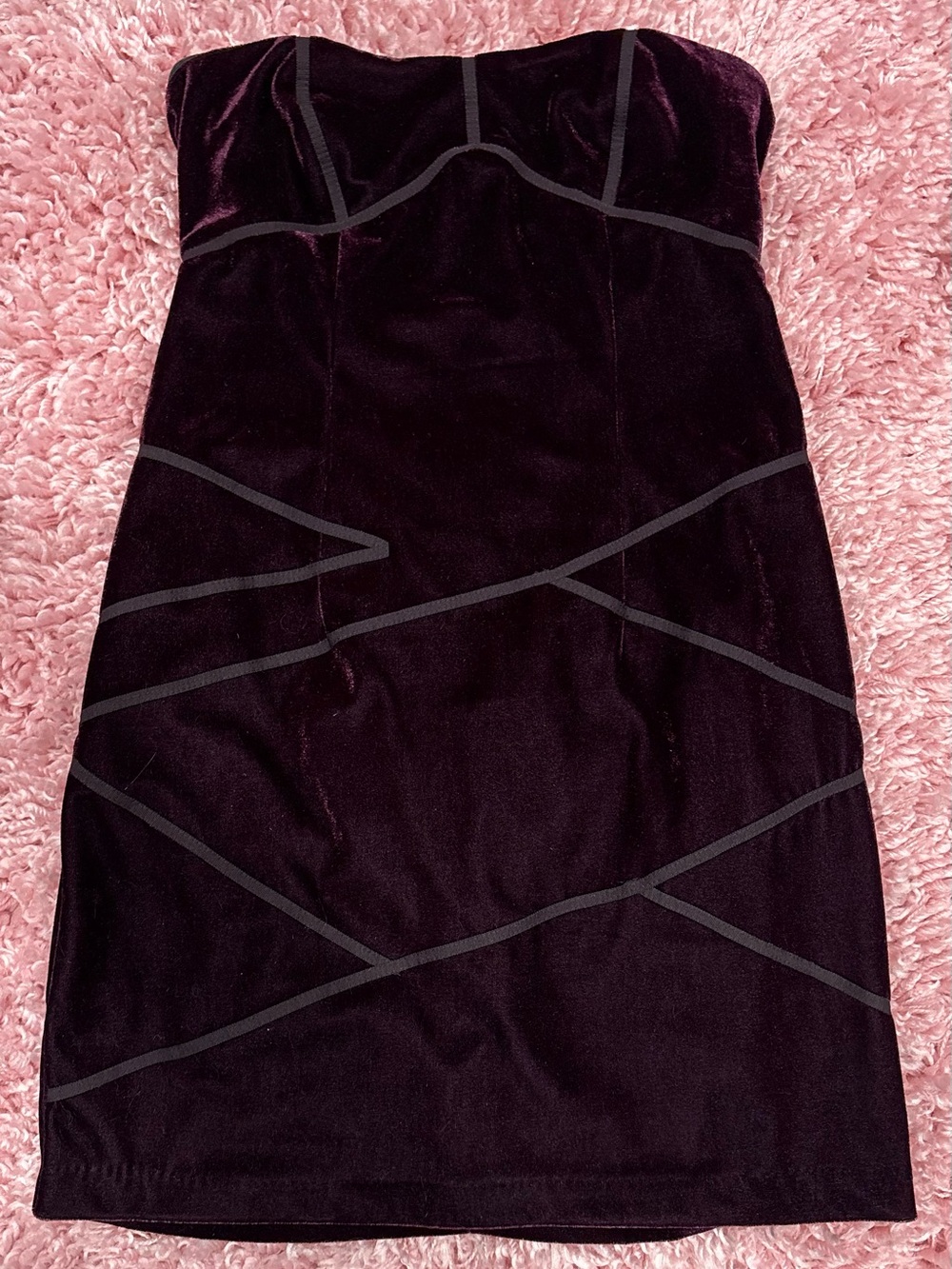 silence + noise Strapless Velvet Bodycon Dress in Plum Purple size small